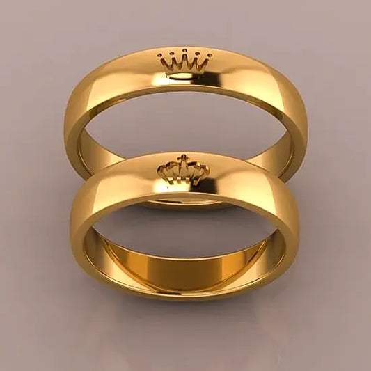 PAR DE ALIANÇA DE OURO 18K COM GRAVAÇÃO 6MM 10g