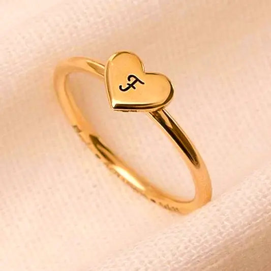 ANEL CORAÇÃO PERSONALIZADO OURO 18K SEM PEDRA