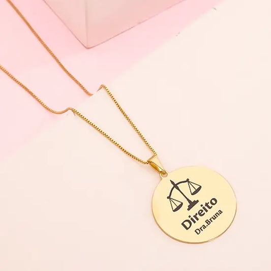 PINGENTE 15MM PERSONALIZADO REDONDO OURO 18K