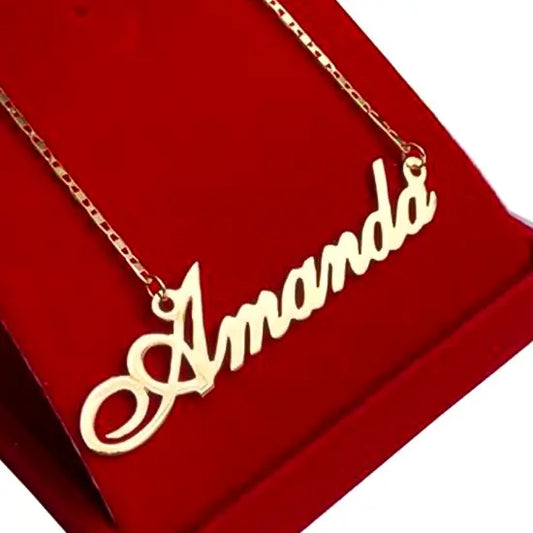 CORDÃO COM NOME A ESCOLHA OURO 18K MODELO PIASTRINI