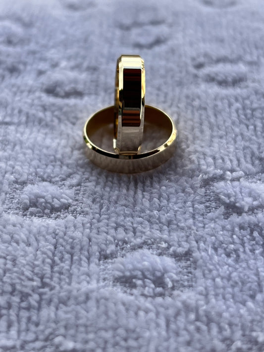 PAR ALIANÇA OURO 18k RETA CHANFRADA 5mm