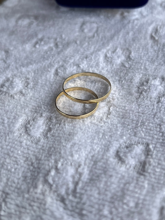 Par de alianças ouro 18k 2 mm boleada